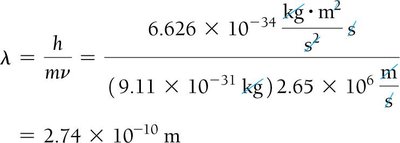 de Broglie wavelength calculation