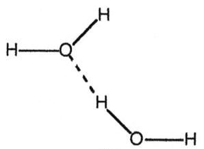 Hydrogen bond between two water molecules