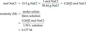 Example calculation of molarity