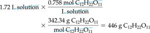 Calculation of grams of solute from molarity and volume