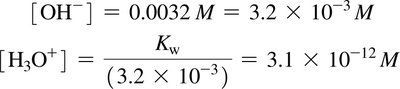 Calculation of OH- and H3O+ concentrations