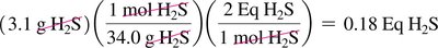 Calculation of equivalents for H2S