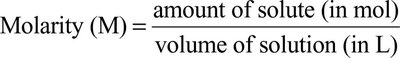 Example calculation using molarity