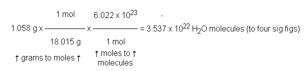 Calculation of molecules in water sample
