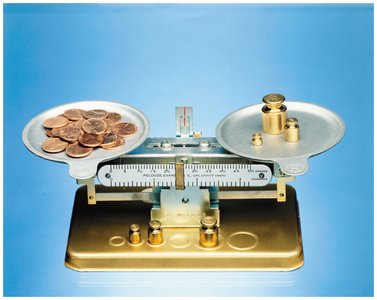 Balance scale for measuring mass