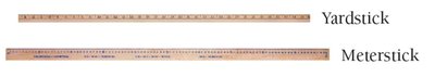Comparison of yardstick and meterstick