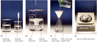 Gravimetric analysis procedure: precipitation, filtration, and weighing
