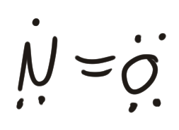 Lewis structure of NO, a free radical