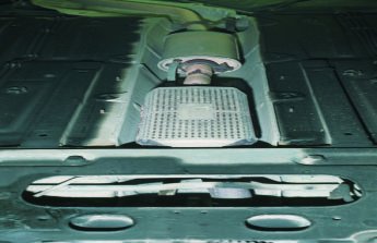 Catalytic converter under a car