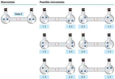 Microstate arrangements for two molecules