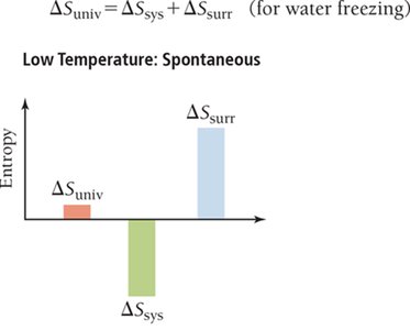 Entropy changes for water freezing at low temperature