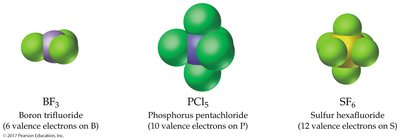 Examples of molecules with incomplete and expanded octets