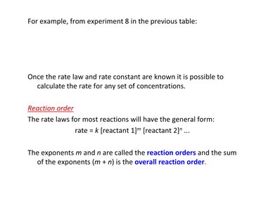Example of using initial rates to determine rate law