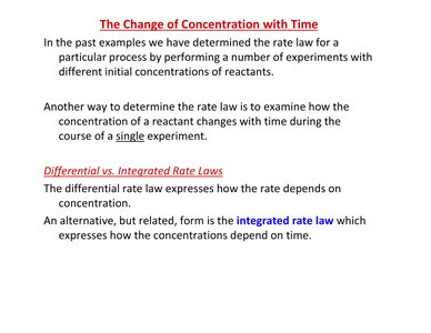 Explanation of differential vs. integrated rate laws