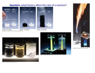 Visual examples of factors affecting reaction rates