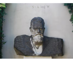Boltzmann's tombstone with entropy equation