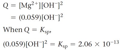 Calculation of Q for Mg(OH)2