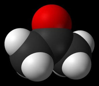 Space-filling model of acetone