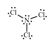 Lewis structure for NCl3 with lone pairs