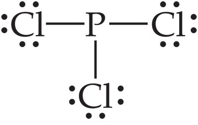 Lewis Structure for PCl3 with Nonbonded Electrons
