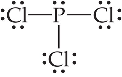Lewis Structure for PCl3 with Central Atom Electrons
