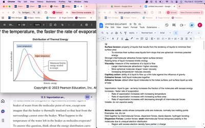 Distribution of thermal energy and vaporization threshold