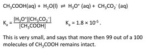 Ka for acetic acid dissociation