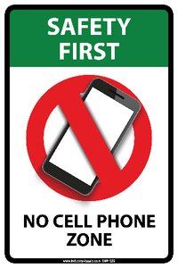 No cell phone zone sign