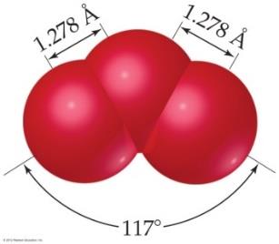 Ozone bond lengths and angles