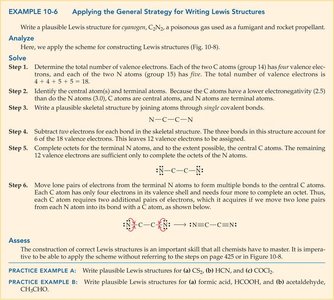 Stepwise construction of Lewis structure for cyanogen