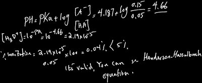 Henderson-Hasselbalch equation for buffer