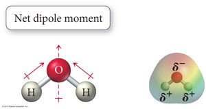 Polar molecule example: H2O
