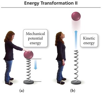 Energy transformation between potential and kinetic energy