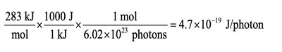 Conversion of energy per mole to energy per photon