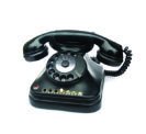 Old rotary telephone made of Bakelite