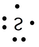 Lewis electron-dot symbol for an element with 6 valence electrons