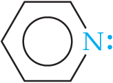 Structure of pyridine, showing the lone pair on nitrogen