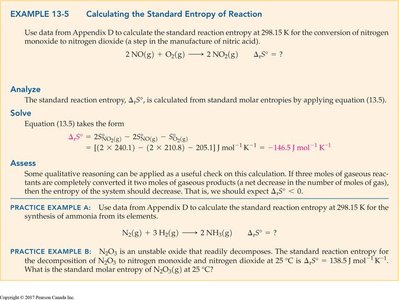 Worked example: standard entropy of reaction