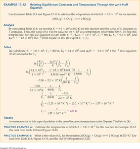 Worked example: equilibrium constant and temperature
