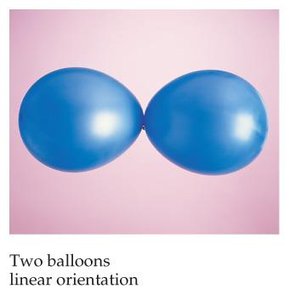 Two balloons linear orientation