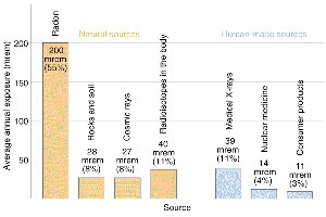 Average annual radiation exposure from various sources