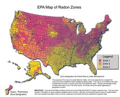 EPA Map of Radon Zones in the United States