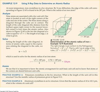 Example: Using X-ray data to determine atomic radius