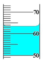 Graduated cylinder with liquid