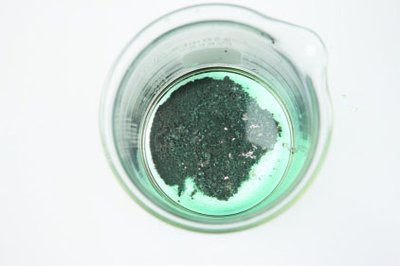After reaction, copper metal is deposited in the beaker