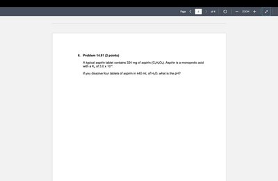 Aspirin pH calculation problem