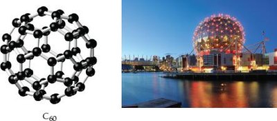 Buckminsterfullerene structure and geodesic dome