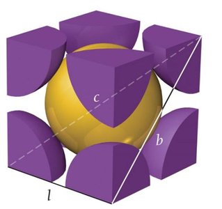 Body-centered cubic unit cell structure