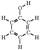 Structure of phenol (C6H5OH)
