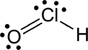 Structure of hypochlorous acid (HClO)